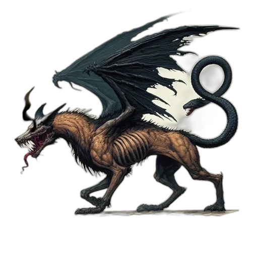 dragon, creature, animal, staff transparent PNG cut-out
