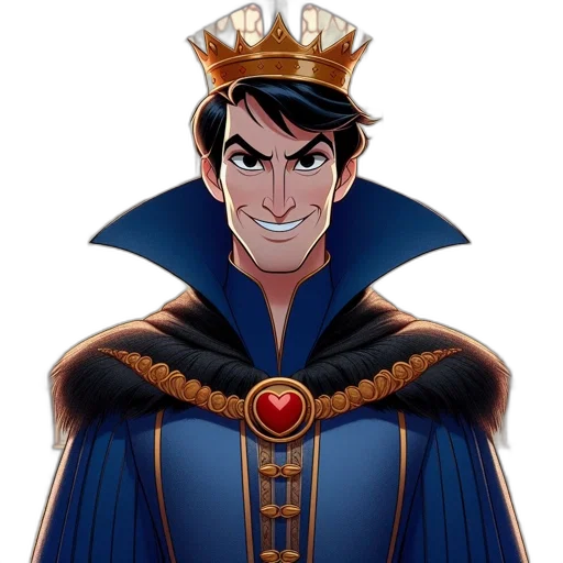 crown, staff, face, cartoon transparent PNG cut-out