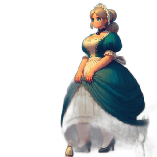 dress, staff, crown, weapon transparent PNG cut-out