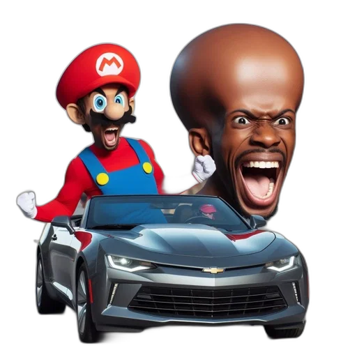 car, hat, face, hair transparent PNG cut-out