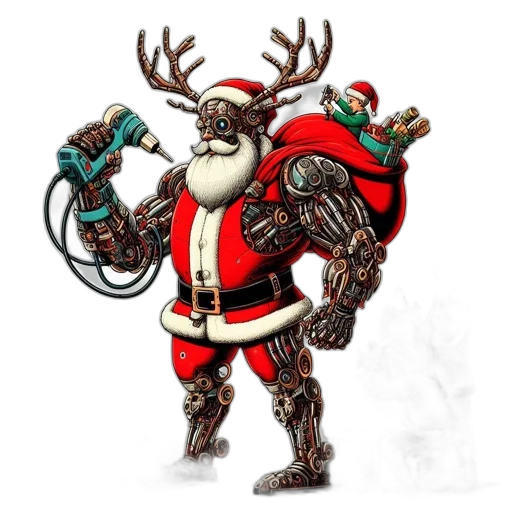 concept art, 3d render, santa, claus transparent PNG cut-out