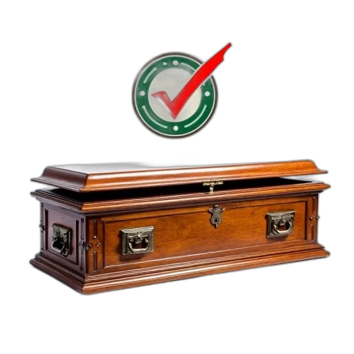 furniture, wooden, casket, intricate transparent PNG cut-out