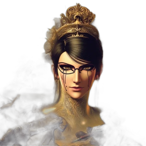 face, mask, crown, staff transparent PNG cut-out
