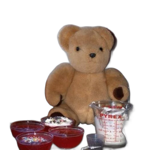 food, teddy, bear, sits transparent PNG cut-out