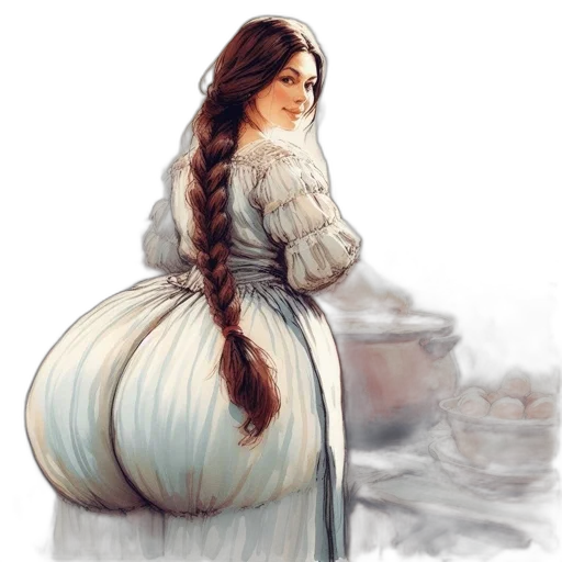 dress, hair, photorealistic, fantasy art transparent PNG cut-out