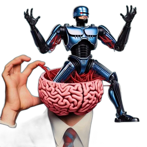 robot, food, 3d render, concept art transparent PNG cut-out