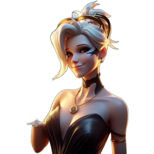 dress, staff, face, crown transparent PNG cut-out