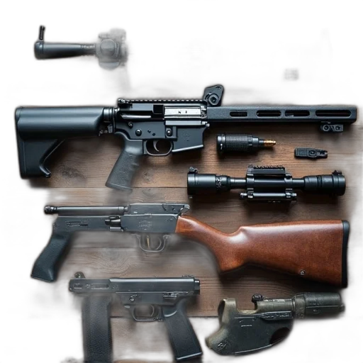 weapon, 3d render, concept art, photorealistic transparent PNG cut-out