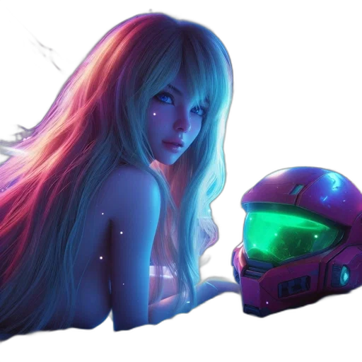 robot, weapon, mask, hair transparent PNG cut-out