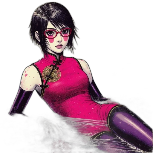dress, comic book art, concept art, cyberpunk transparent PNG cut-out
