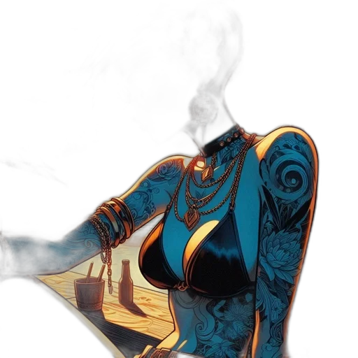 dress, jacket, mask, staff transparent PNG cut-out