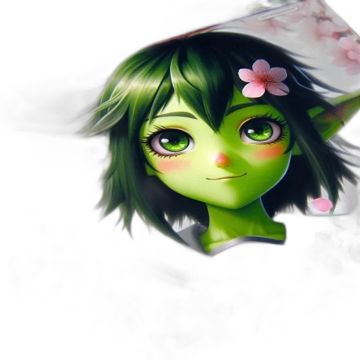 face, mask, staff, flower transparent PNG cut-out