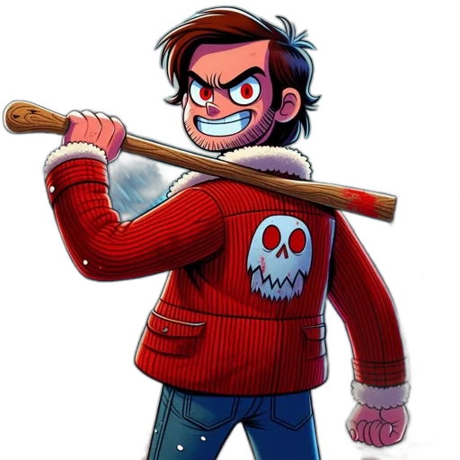 staff, jacket, weapon, comic book art transparent PNG cut-out