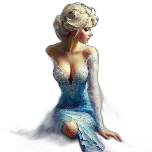 dress, crown, jewelry, fantasy art transparent PNG cut-out