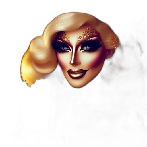 crown, mask, hair, face transparent PNG cut-out
