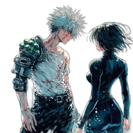 cyberpunk, concept art, comic book art, watercolor transparent PNG cut-out