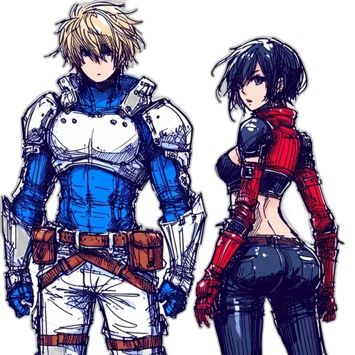 jacket, sword, concept art, cyberpunk transparent PNG cut-out