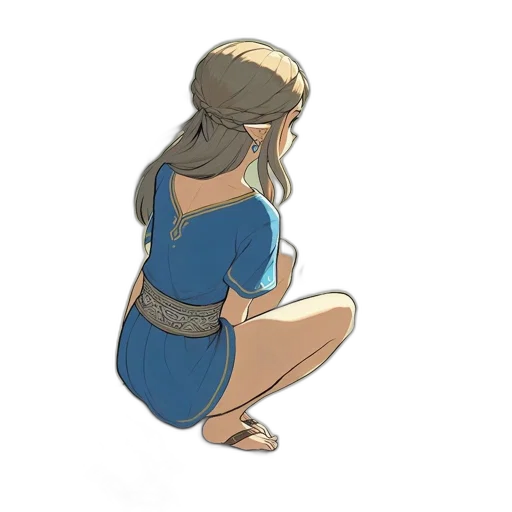 dress, jewelry, crown, staff transparent PNG cut-out
