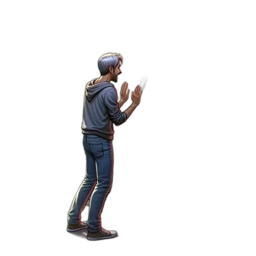 staff, jacket, hat, weapon transparent PNG cut-out