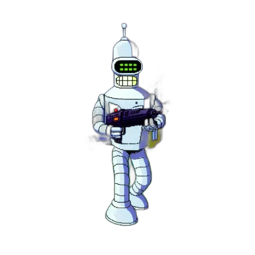robot, staff, weapon, pixel art transparent PNG cut-out