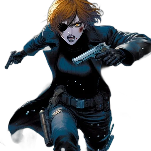 comic book art, concept art, cyberpunk, snowy transparent PNG cut-out