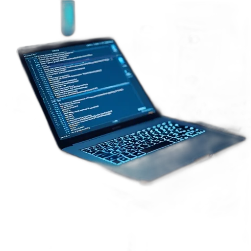 staff, 3d render, blue, networked transparent PNG cut-out
