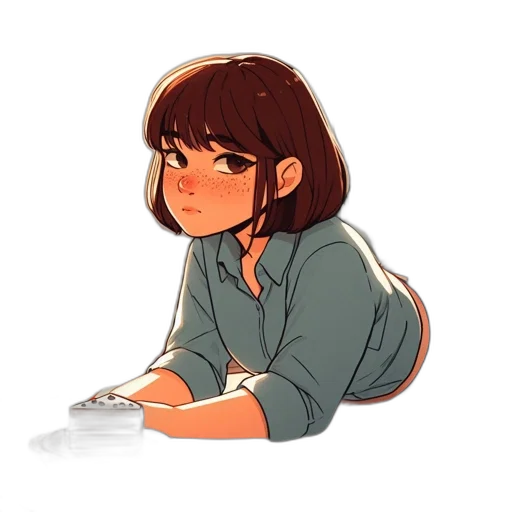 jacket, creature, hair, pixel art transparent PNG cut-out
