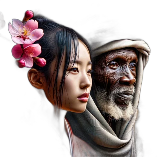 face, mask, flower, hat transparent PNG cut-out