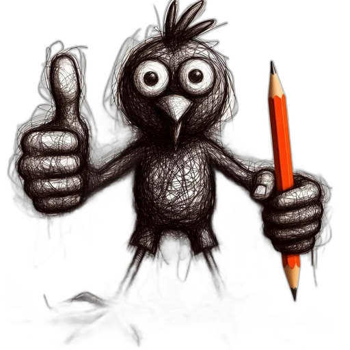 staff, animal, creature, pencil sketch transparent PNG cut-out