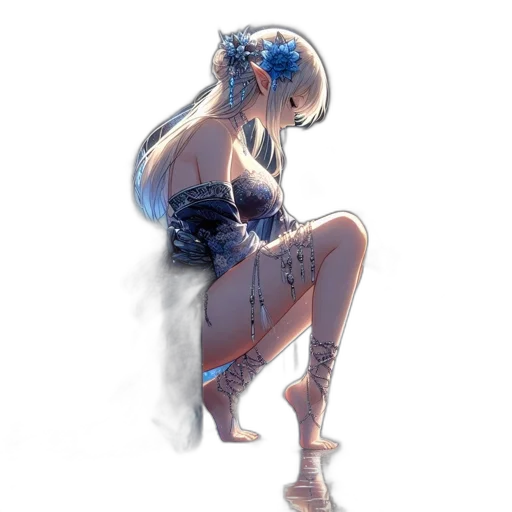 dress, jewelry, staff, weapon transparent PNG cut-out