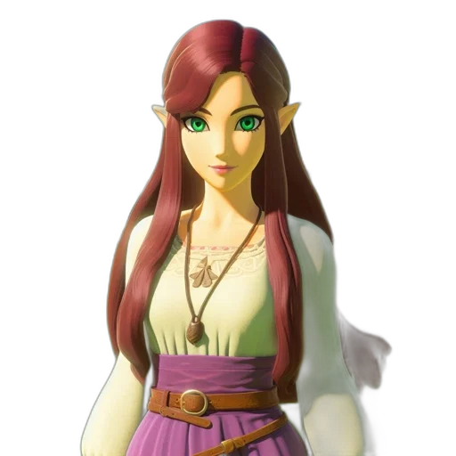 dress, staff, jewelry, fantasy art transparent PNG cut-out