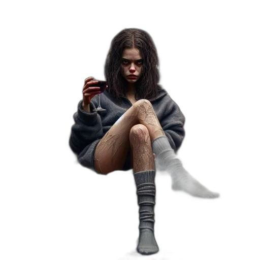 jacket, shoes, creature, hair transparent PNG cut-out