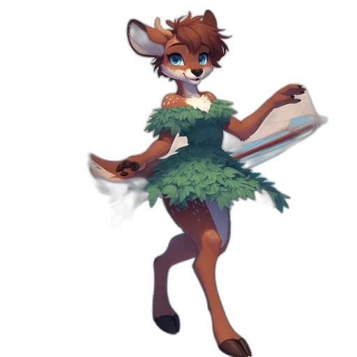 dress, staff, animal, creature transparent PNG cut-out