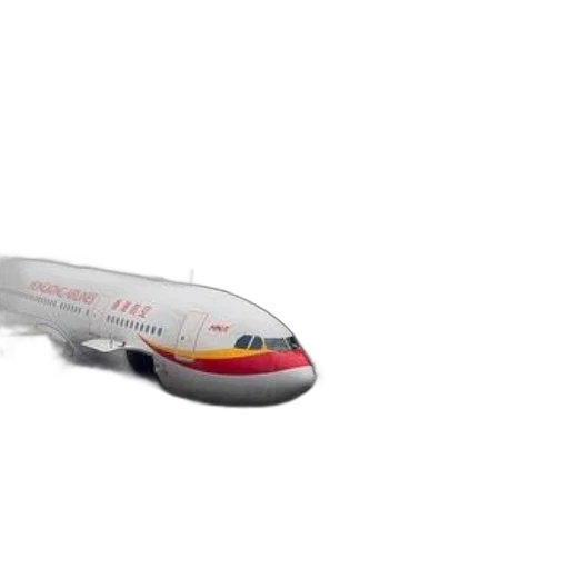 3d render, large, airplane, red transparent PNG cut-out