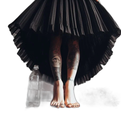 dress, shoes, creature, hair transparent PNG cut-out