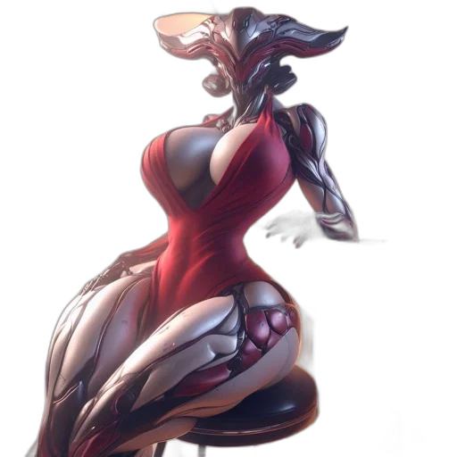 dress, robot, staff, dragon transparent PNG cut-out