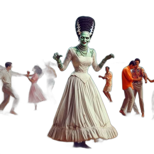 dress, mask, concept art, 3d render transparent PNG cut-out