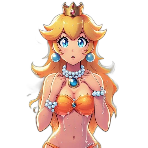 crown, dress, jewelry, pixel art transparent PNG cut-out