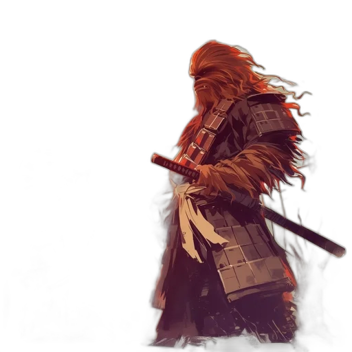 weapon, sword, jacket, creature transparent PNG cut-out