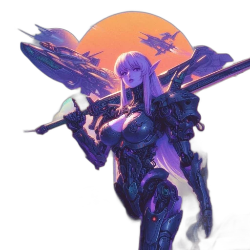 weapon, dragon, robot, sword transparent PNG cut-out