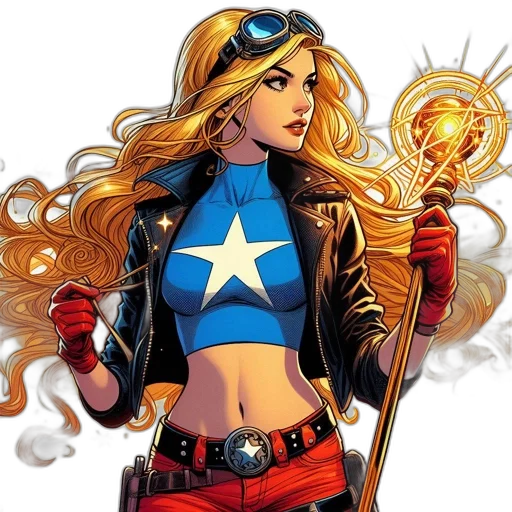 comic book art, concept art, stylized, female transparent PNG cut-out
