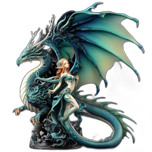 dragon, concept art, fantasy art, 3d render transparent PNG cut-out