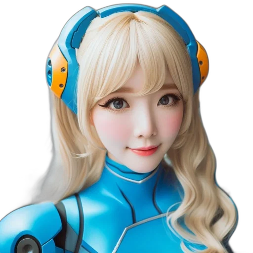 robot, face, 3d render, photorealistic transparent PNG cut-out