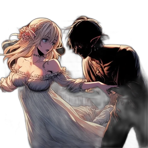 dress, concept art, comic book art, anime transparent PNG cut-out