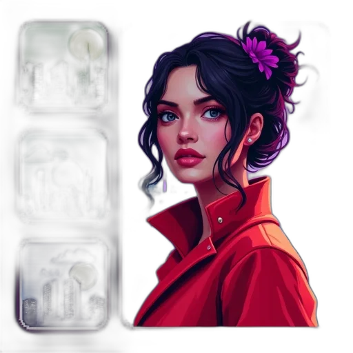 face, jacket, concept art, fantasy art transparent PNG cut-out