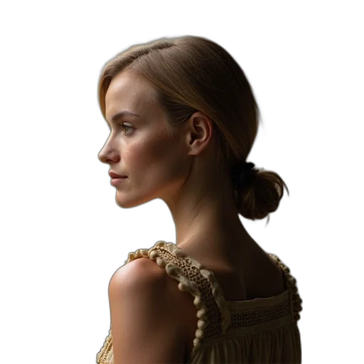 dress, jewelry, crown, face transparent PNG cut-out