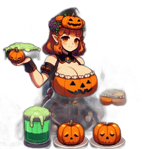 staff, food, mask, pixel art transparent PNG cut-out