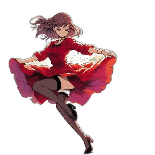 dress, staff, flower, jacket transparent PNG cut-out