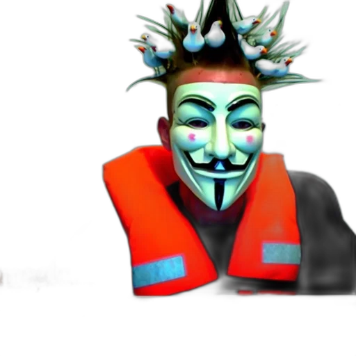 mask, staff, crown, face transparent PNG cut-out