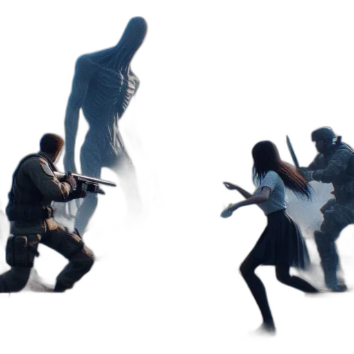 weapon, creature, concept art, 3d render transparent PNG cut-out